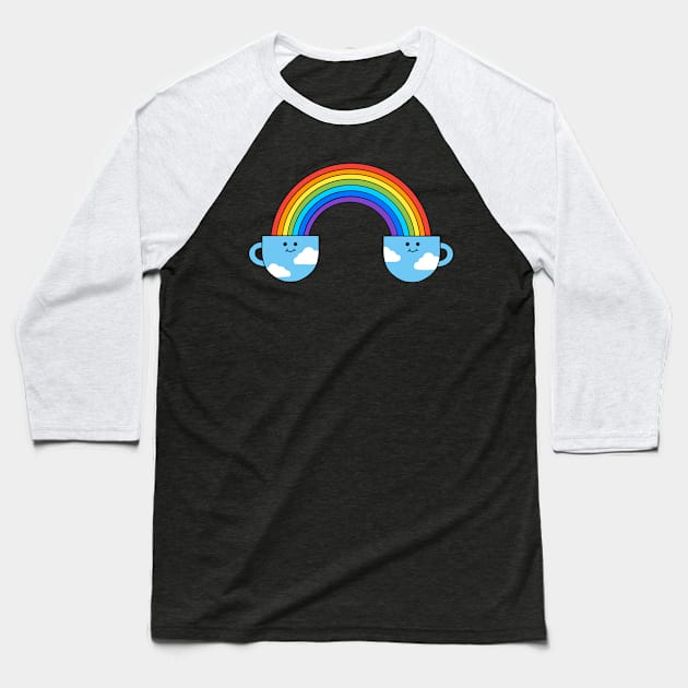 Coffee Rainbow Baseball T-Shirt by coffeeman